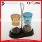 2pc Colored metal lid salt and pepper mill set