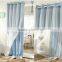 solid color sky blue and white sheer grommet blackout curtain