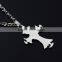 Unique cross design 316L stainless steel pendant necklace
