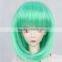 wholesale price shoulder-length straight blue-green doll wig