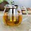Hot sale!520ml/750ml Mouth blown heat-resistant borosilicate teapot with stainless steel filter, in stock.