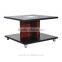 HomCom 32" Modern Square Double Deck Coffee Table - Black