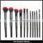 Duo Fiber Cosmetic Set Black Brush Set 11pcs Black Cosmetic Brushes with foundation eyelash lip smudger powder blush brush