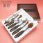 Newest Wholesale 6Pcs High Quality Rose Black Handle Foundation Toothbrush Oval Makeup Brush Set