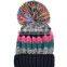 Striped Pom Pom Custom Beanie Hat