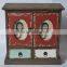 Antique wooden case with photo openings