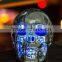 Silver Plastic Halloween Skull Head With LED Light