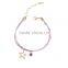 gold cross star zircon charms bracelet layered colorful silk cord gold chain bracelet