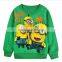 1pcs/lot 2015 despicable me 2 minion boys cartoon clothes girls nova children winter minions clothing casual kids hoodies