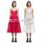 High quality Backless Spaghetti Strap V-neck Long Lace Prom Dresses back with zipper