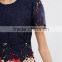 Beautiful Lace Dress Christmas Crocheted High Waist Short Sleeve Women Dress Fashion Party Club Short Dress