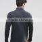 Custom Long Sleeve Button Placket Split Hem Dark Grey Contrast Men's 100% Cotton Jersey Pre Shrink Slim Fit Casual Polo Shirt