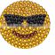 Top Quality Smiley Blue Glitter Acrylic Stone Sticker Custom Emoji Rhinestone Sticker Self Adhesive