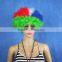 Women Football Cup National Flag Fans Wig Fanatic Halloween Colorful Party Wig Afro Kinky Curly Wigs Synthetic