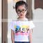 2016 custom wholesale cute design children/baby t shirt with baby word printing
