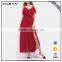 Latest Ladies Ruffle Detailing Women Casual Dress High Slit Ruffle Slip Chiffon Dress