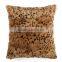 YR165 New Style Leopard Print Luxury Rex Rabbit Fur Cushion Cover