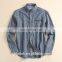 Stylish factory OEM mens denim washed cotton fitness long sleeve shirt