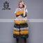 Three color phase Hot sale high quality sleeveless long vest real fox fur waistcoat