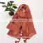 wholesale new lady fashion shawl with fringe embroidery muffler true silk twill scarf