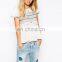 Hot sale drop shipping cheap women blouse sexy lady top fashion t shirt wholesale 2017