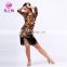 Sexy fringe leopard latin dance dress with belt L-7082#