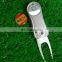 Stock Golf divot tools with custom enamel ball markers wholesale