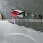 Modern Wall Mounted Waterfall Tub Spout LED Color Changing Bathroom Bath Mixer Faucet