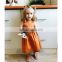 2020 new Hot sell 1-4T Summer baby girl solid brown dress baby bow backless sleeveless pleated dress