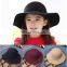 Children's female treasure British Hepburn small pepper wave big brim hat retro bow woolen hat autumn and winter hat