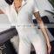 2020 Hot Wholesale Women's Sexy Zipper Stand Collar Skinny Jumpsuit