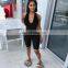 2020 Hot Sales Women Summer Bodycon Sportswear Jumpsuit Ladies Solid Color V-Neck Short Playsuit Women Clothing