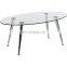 China Design Tea & Coffee Table Top Manufacture Racetrack Oval Tempered Glass Table Top With Beveled Polished Edge