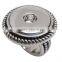 Fashion alloy finger ring snap button jewelry