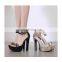 women handmade design high chunky heel buckle strap star splicing platform sandals shoes lady party and wedding heel design