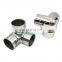 wholesale Railing Satin Round 304 316 Stainless Steel 3 Way Pipe Tube Connector fittings