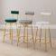Bar Chair Home Tall Nordic Metal Luxury Gold Velvet Kitchen Leather High Modern Cheap Furniture Stools Bar Chair For Bar Table