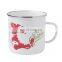 Christmas holiday Reusable custom logo handmade ceramic enamel steel camping coffee mug
