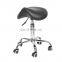 Saddle shape stool with backrest Black PU Leather Chair Dental Saddle