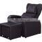 Modern black leather recliner sofa