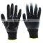 Industrial  Waterproof Black Nitrile Smooth Coated Mechanical Oilfield Resistant Safety Working Gloves