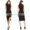 hot selling wholesale fashion round neck sleeveless front split women dress