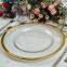 Wholesale Clear Glass Dinner Under Plates Wedding Tableware Glass Charger Plates With Gold Rim