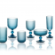 Ribbed Luxury Christmas Navy Blue Solid Color Goblet Wine Glass And Drinking Tumbler Ice-Cream Glass Cup