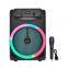 8 Inch Portable BlueTooth Speaker With Colorful RGB Lights Support Type-c Charging Wired MIC Speaker