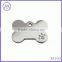 diamante bone shiny polished stainless steel pet ID tag for dogs and cats jewelry