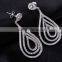 Good Quality CZ Crystal Jewellery Water Drop Shape 3 Layers Brass Base Women Earring