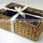 3 pieces set water hyacinth baskets without lid, rectangular woven storage basket,
