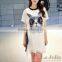 2016 Summer Fashion Ladies Printed Chiffon False two-piece Sexy short sleeves T-shirt 142