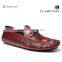 embossed cow leather driving shoe in red color, loafer shoes, slip on shoe